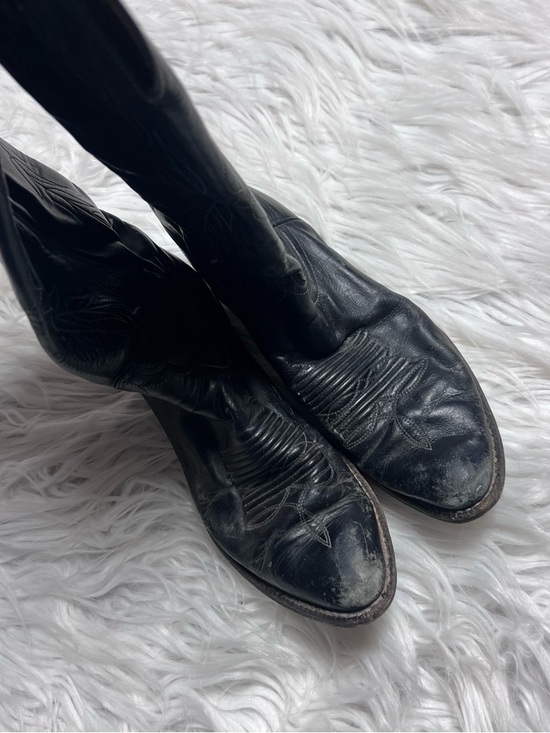 Justin Boots Tan and Black Leather Western Boots